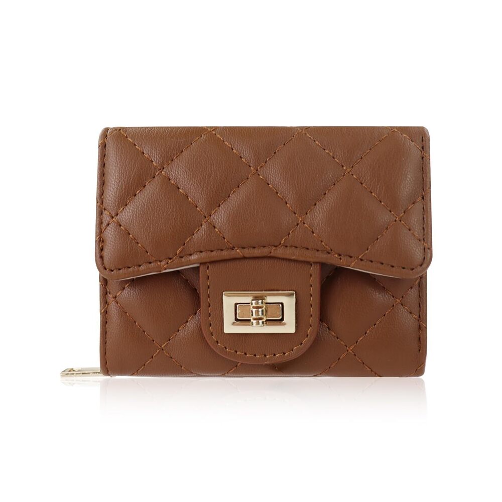7586 Wallet, Soft PU Leather Wallets Vintage Trifold Wallet with Zipper ID
